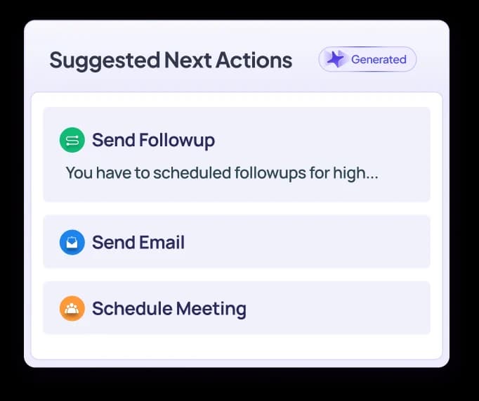 No more spending 30 minutes writing follow-up emails or finding new contacts. Action AI uses conversation context to draft personalized follow-ups Instantly.