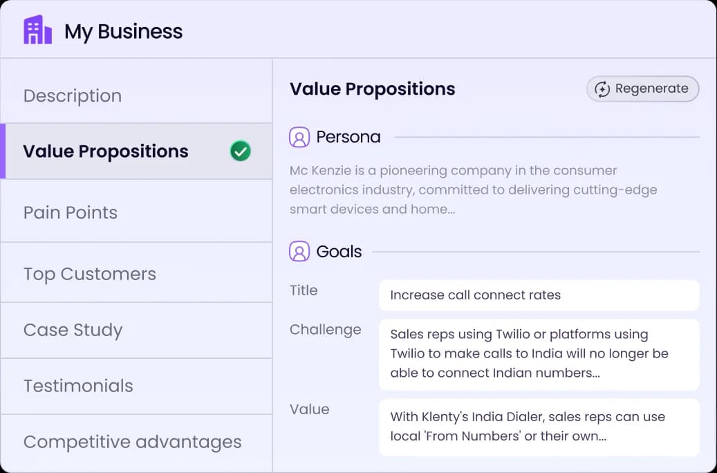 Klenty Matches Account-Level Needs and Priorities to Your Sales Pitch