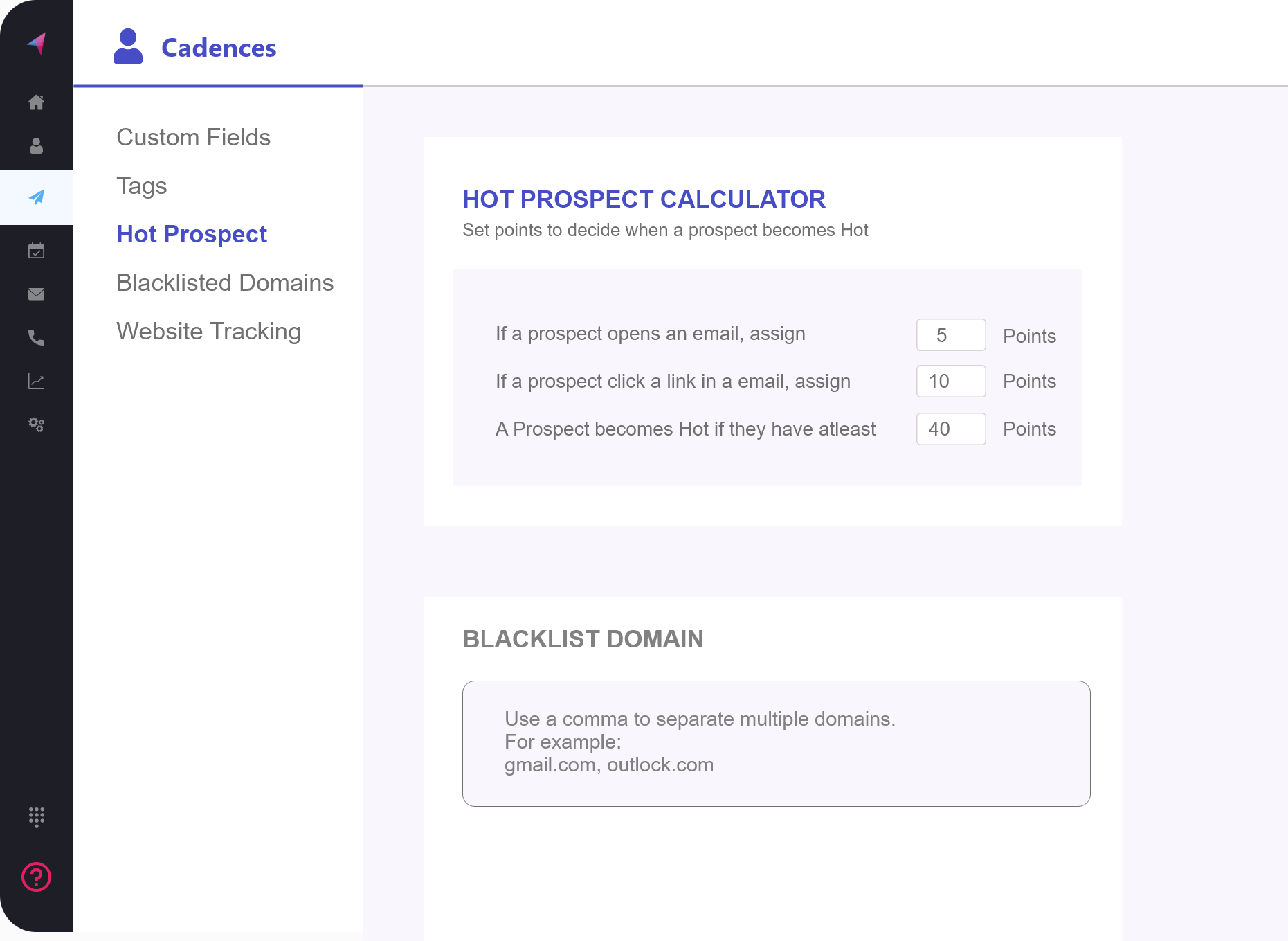 A working image of Klenty, assigning intent signals for prospect engagement