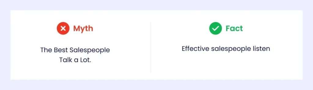 debunking sales on myth and fact on salespeople talk and listen