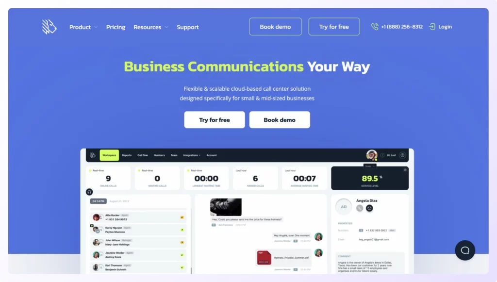 mightycall sales dialer landing page