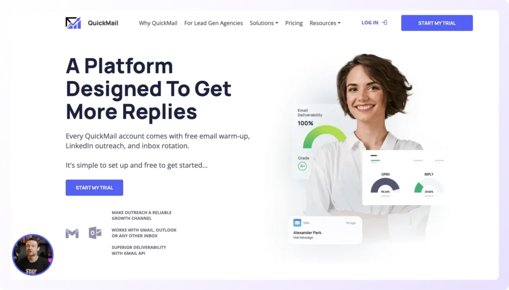 quickmail landing page