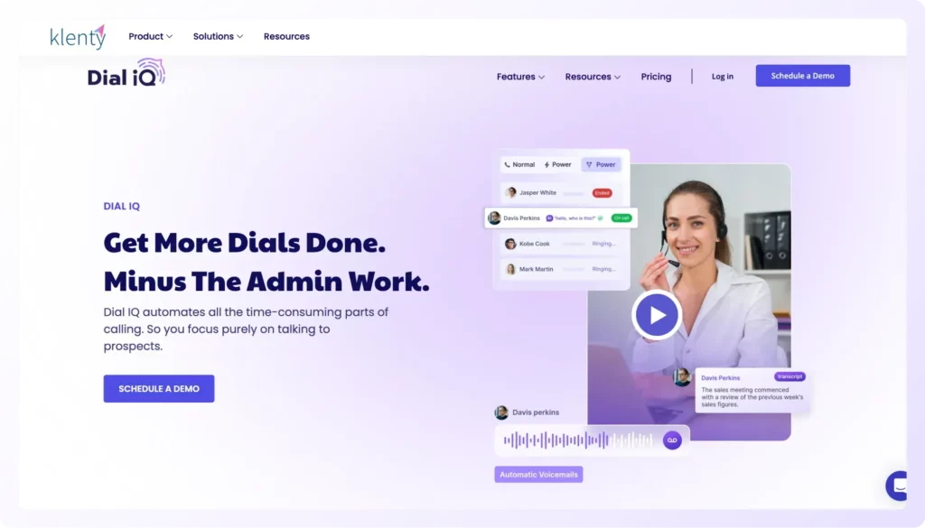 Dial IQ by Klenty the best voicemail drop software landing page