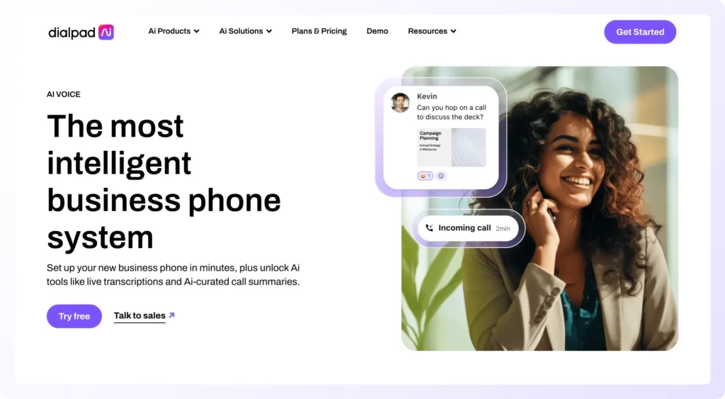 Dialpad AI Voice landing page