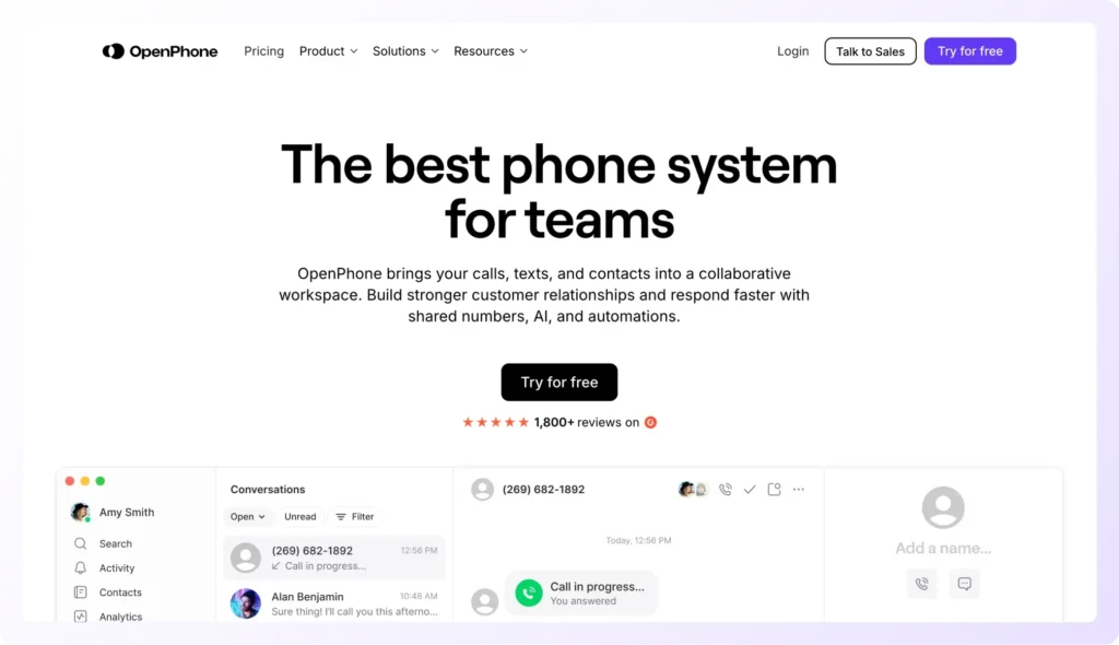 OpenPhone landing page