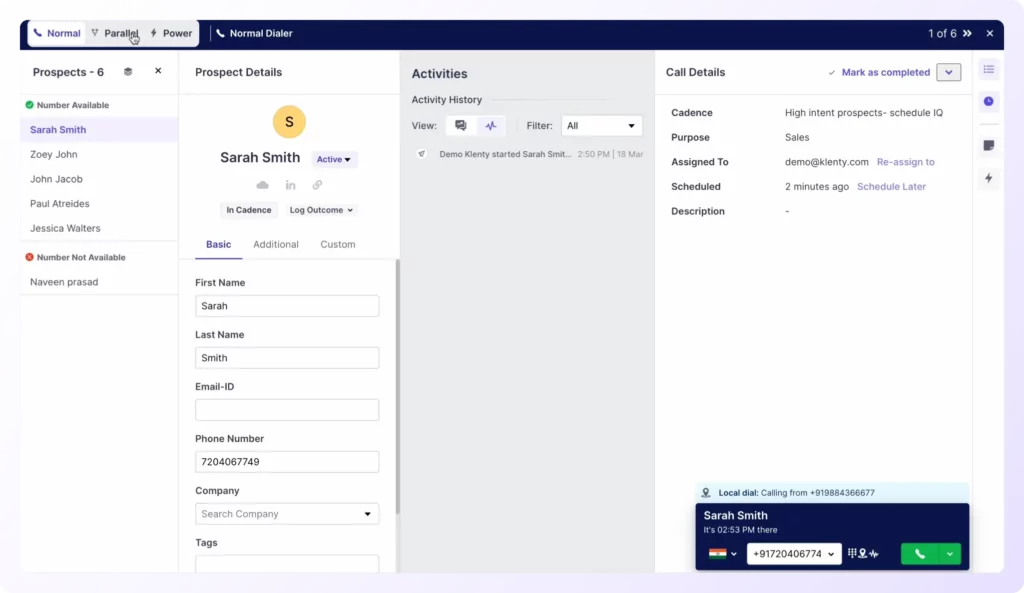 Klenty's click to call dialer representation of how it works