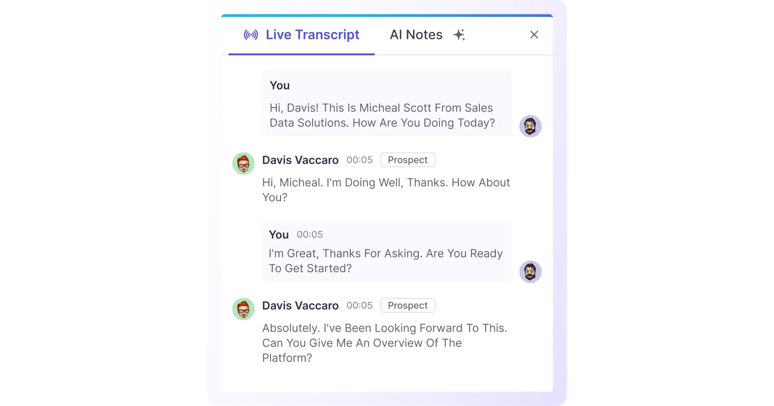 Live transcription feature by dial iq