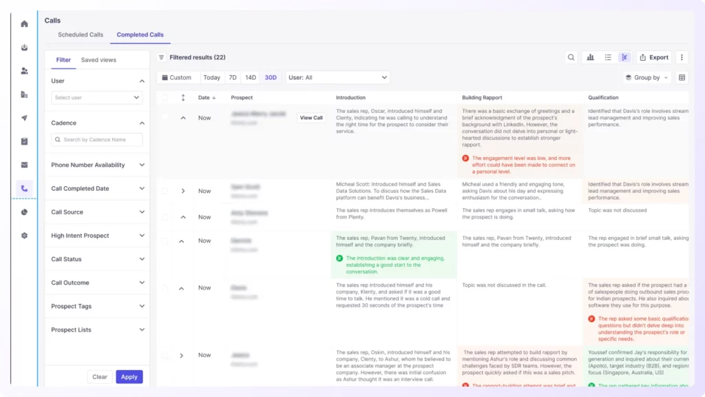 talk track table feature by dial iq