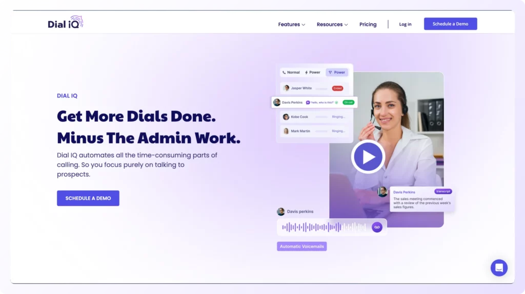 Dial IQ by Klenty landing page 